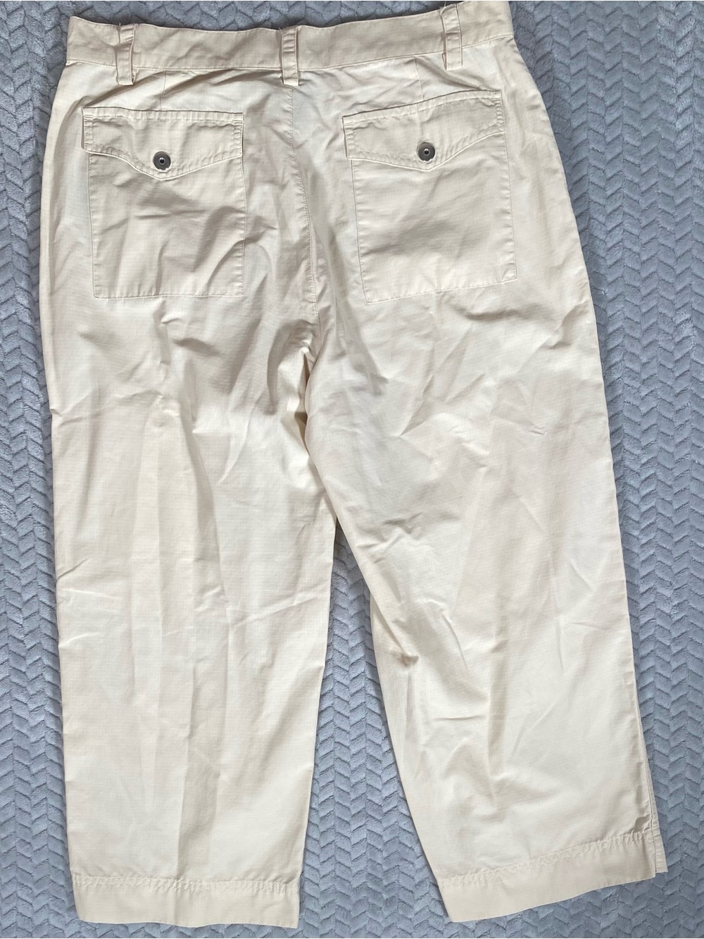 RALPH LAUREN CROP CARPENTER CROP PANTS WITH POCKETS SIZE 4 Ivory Zipper Pockets - Picture 9 of 11